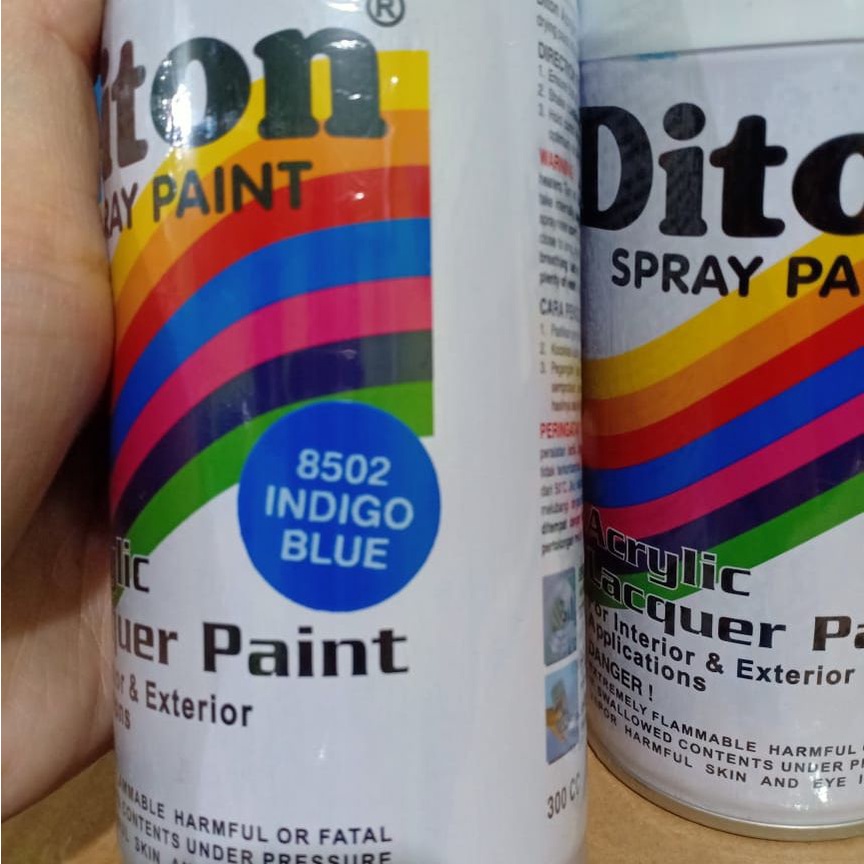 SOLID COLOURS DITON Spray Paint Acrylic Lacquer Paint Pilox Pilok Cat Semprot - 8502 INDIGO BLUE / BIRU MUDA / BIRU NILA (300cc / 300ml)