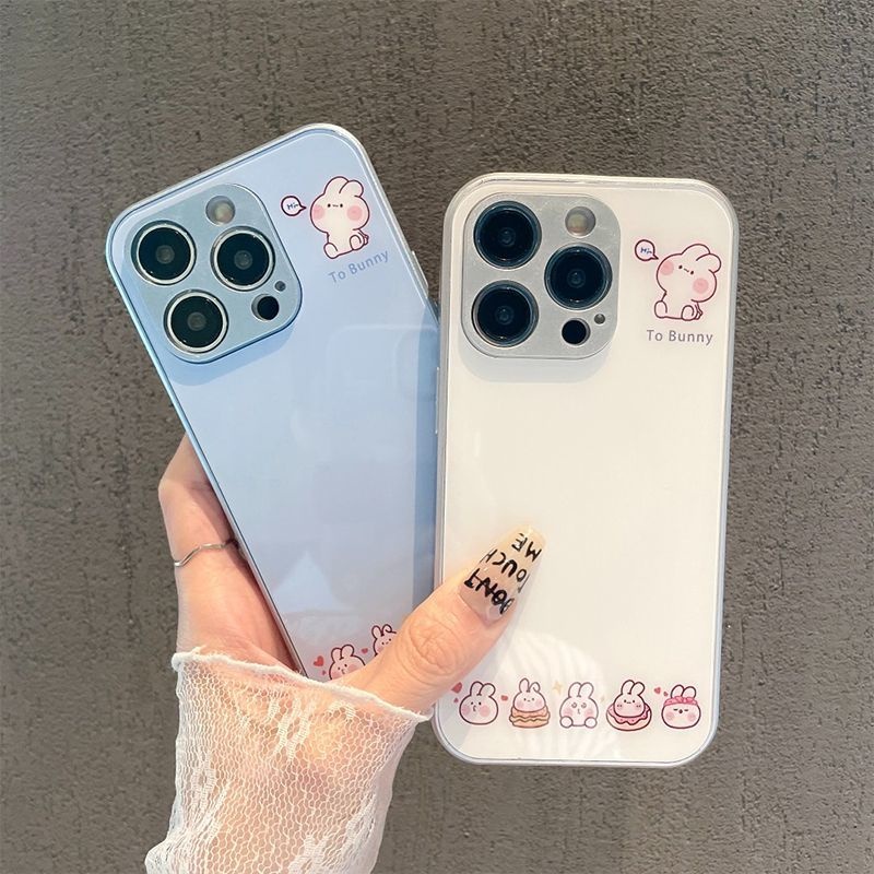 IPHONE Casing Ponsel Desain Kelinci Dan Teman Kecil Lucu Kompatibel Dengan Iphone12 13 14 11 Pro Max X Xs Max Xr Ffzxs