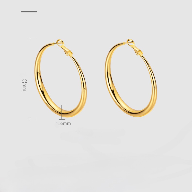 Goldkingdom Aksesoris Perhiasan Fashion Ready Stock Lapis Emas Anting Sederhana French vintage gold premium feel earrings