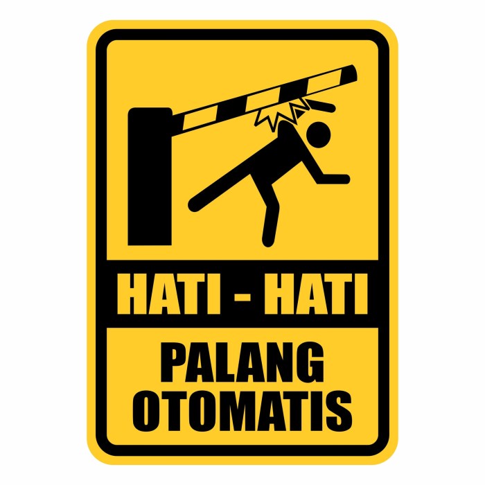 

Rambu Hati - Hati Palang Otomatis 45cm x 30 cm plat akrilik