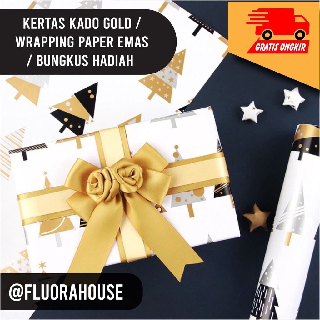 

Kertas Kado Gold / Wrapping Paper Emas / Bungkus Hadiah / Gift