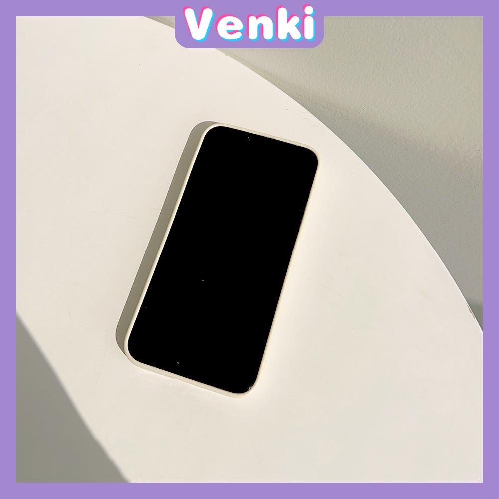 VENKI - For iPhone 11 iPhone Case Cream Glossy Soft Case TPU Shockproof Camera Cover Protection Simple Letters Compatible with iPhone 14 13 Pro max 12 Pro Max xr xs max 7 8Plus