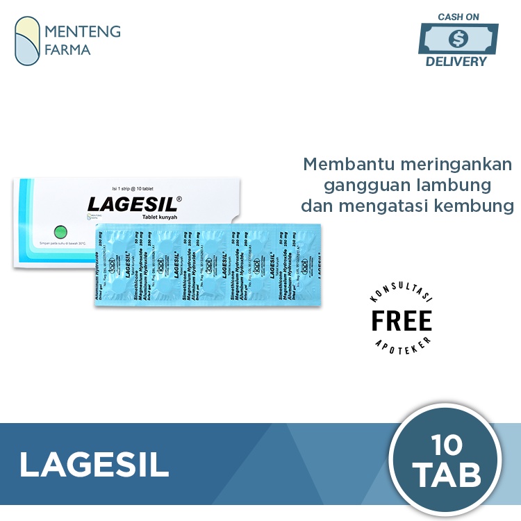 Lagesil 10 Tablet - Obat Tukak Lambung, Gastritis dan Kembung