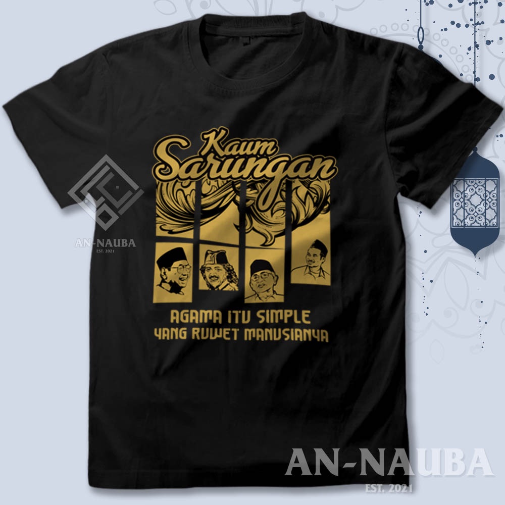 KAOS SANTRI ISLAM KAUM SARUNGAN PUNOKAWAN / Baju Dakwah Islami Muslim / Tshirt Distro Bisa Lengan Pa