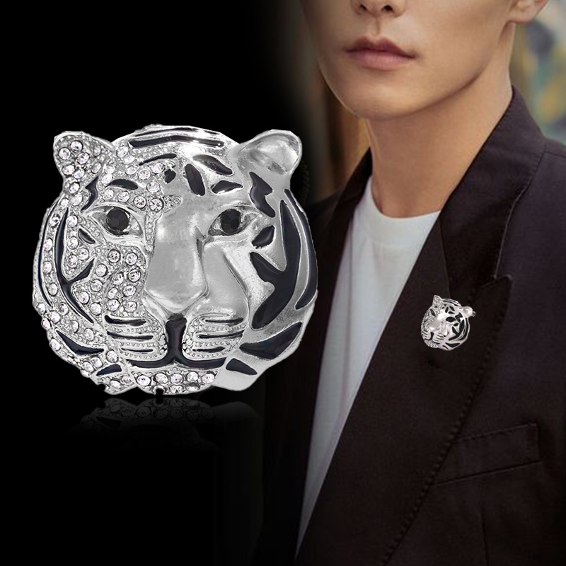 {rippleflower4.id} Berlian Imitasi Vintage Tiger Bros Gaya Cina Bros Berlian Imitasi Bros Hewan~