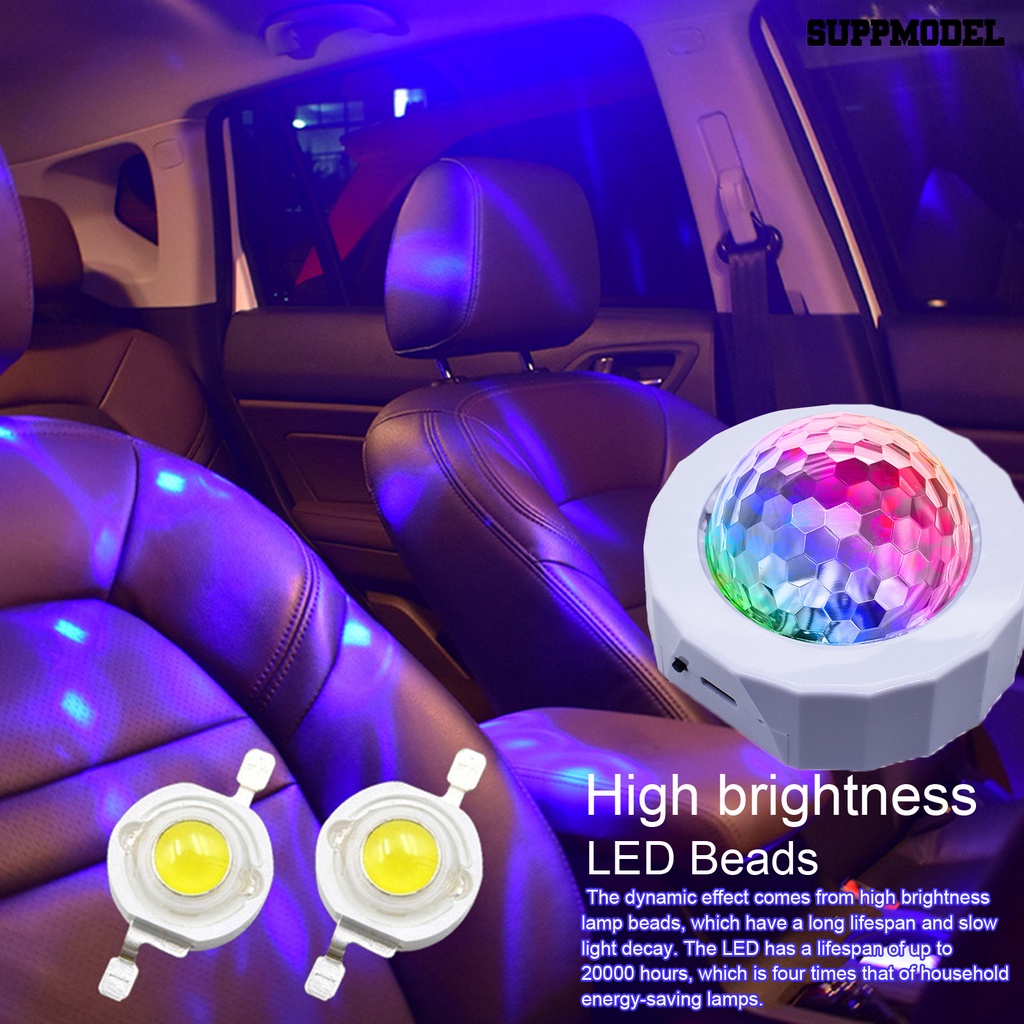 [SM Auto] 1set Lampu Ambient Mobil Antarmuka USB Kontrol Suara ic 5V 1A DJ RGB Mini Warna-Warni Musik Suara LED Suasana Cahaya Aksesoris Interior