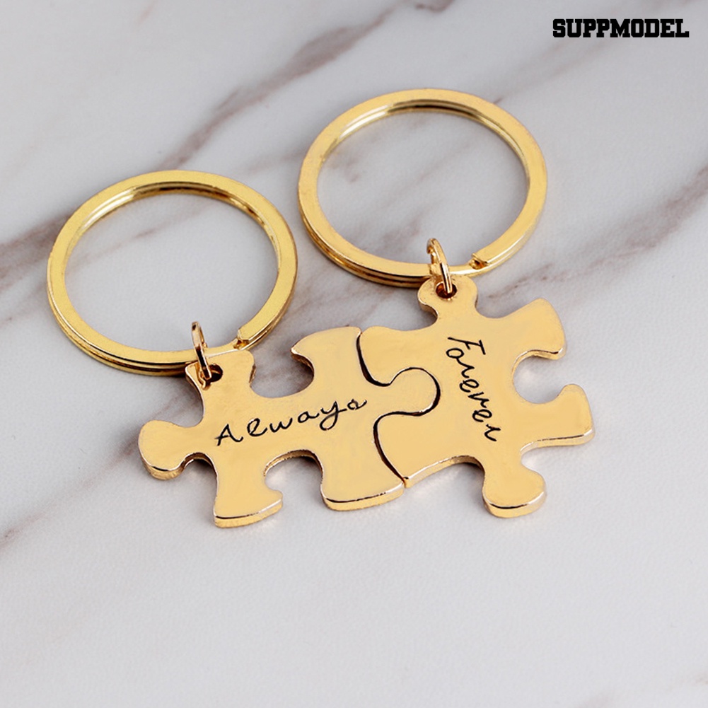 [SM Auto] 2Pcs Always Forever Jigsaw Piece Pasangan Pecinta Gantungan Kunci Holder Keychain Hadiah