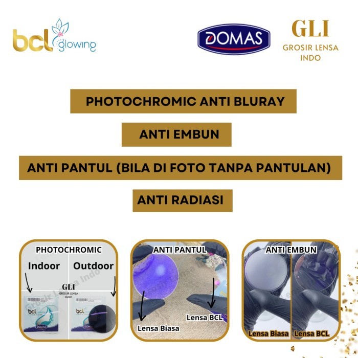 TERBARU PAKET FRAME DAN LENSA BCL GLOWING BLUECROMIC ANTI EMBUN