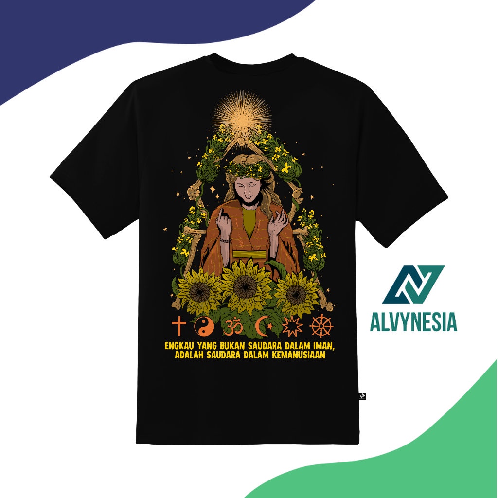 Alvynesia Kaos Pluralisme Indonesia T-shirt Tshirt Gusdur Saudara Dalam Kemanusiaan