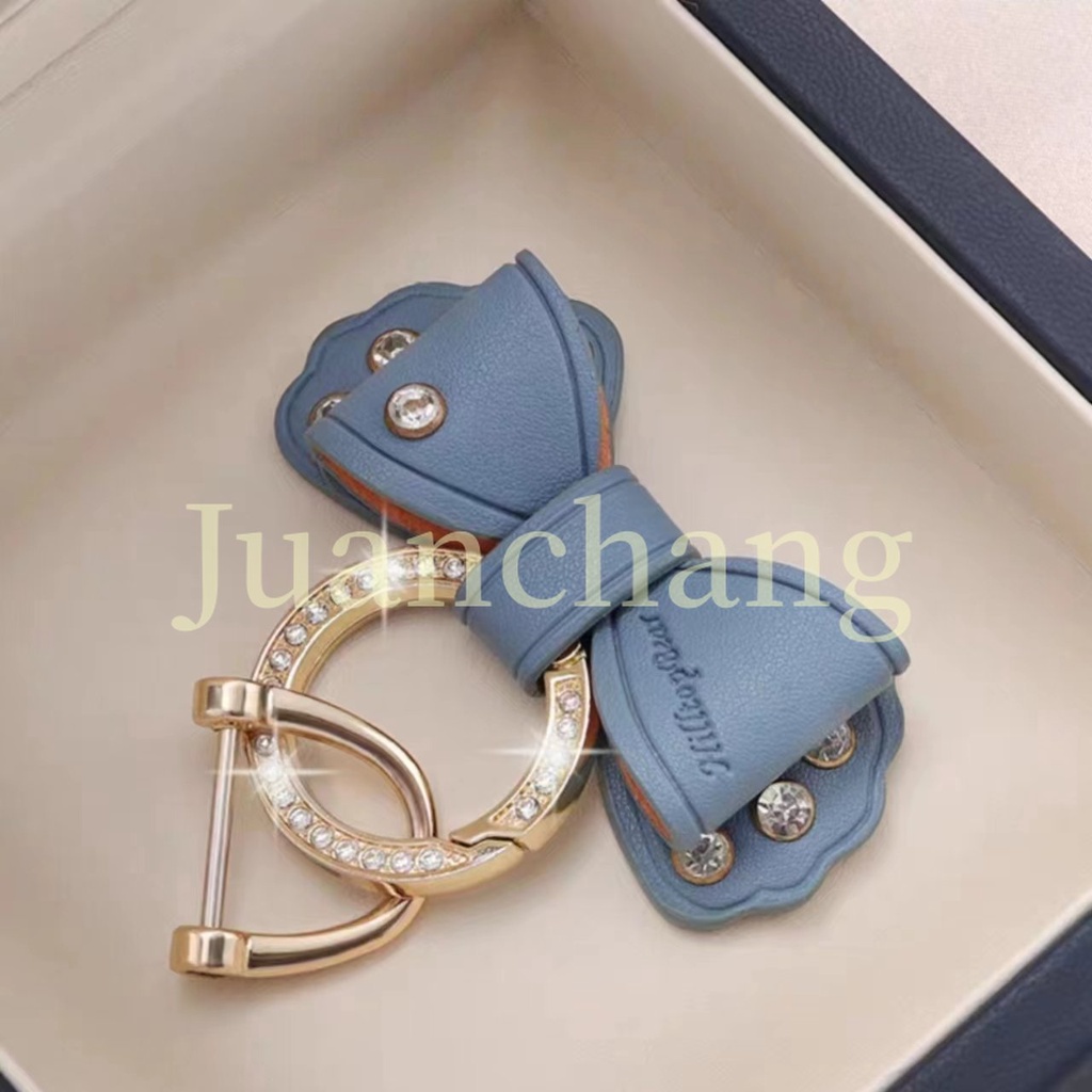 1 Pcs Butterfly Keychain PU Leather Keychain Gadis Romantis Berlian Imitasi Butterfly Pendant Key Chains Tas Hadiah