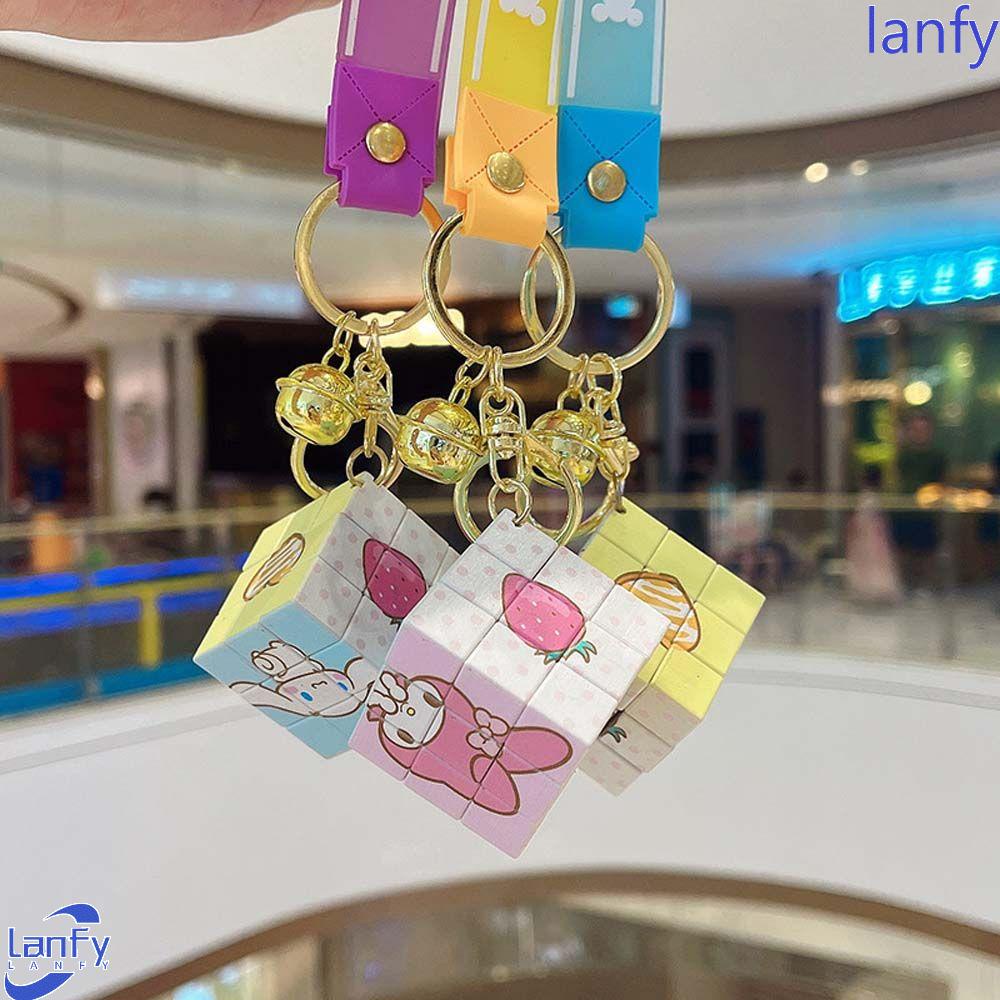 Lanfy Kartun Gantungan Kunci Fashion Kawaii Kuromi Melody Kitty Kucing Liontin Gadis Hadiah Anime Keychain