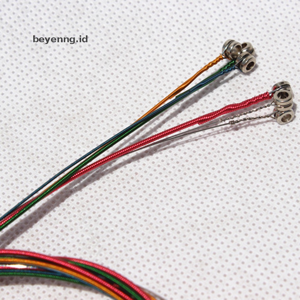 Beyen Satu Set 6pcs String Warna Warna-Warni Hujan Untuk Aksesori Gitar Akustik ID