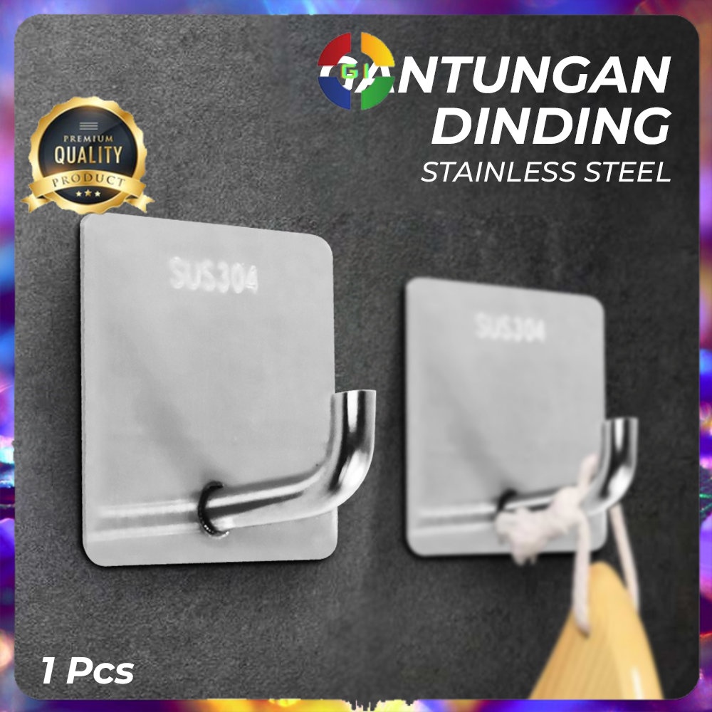 Gantungan Dinding Hook Hanger Stainless Steel SUS304 1PCS Silver