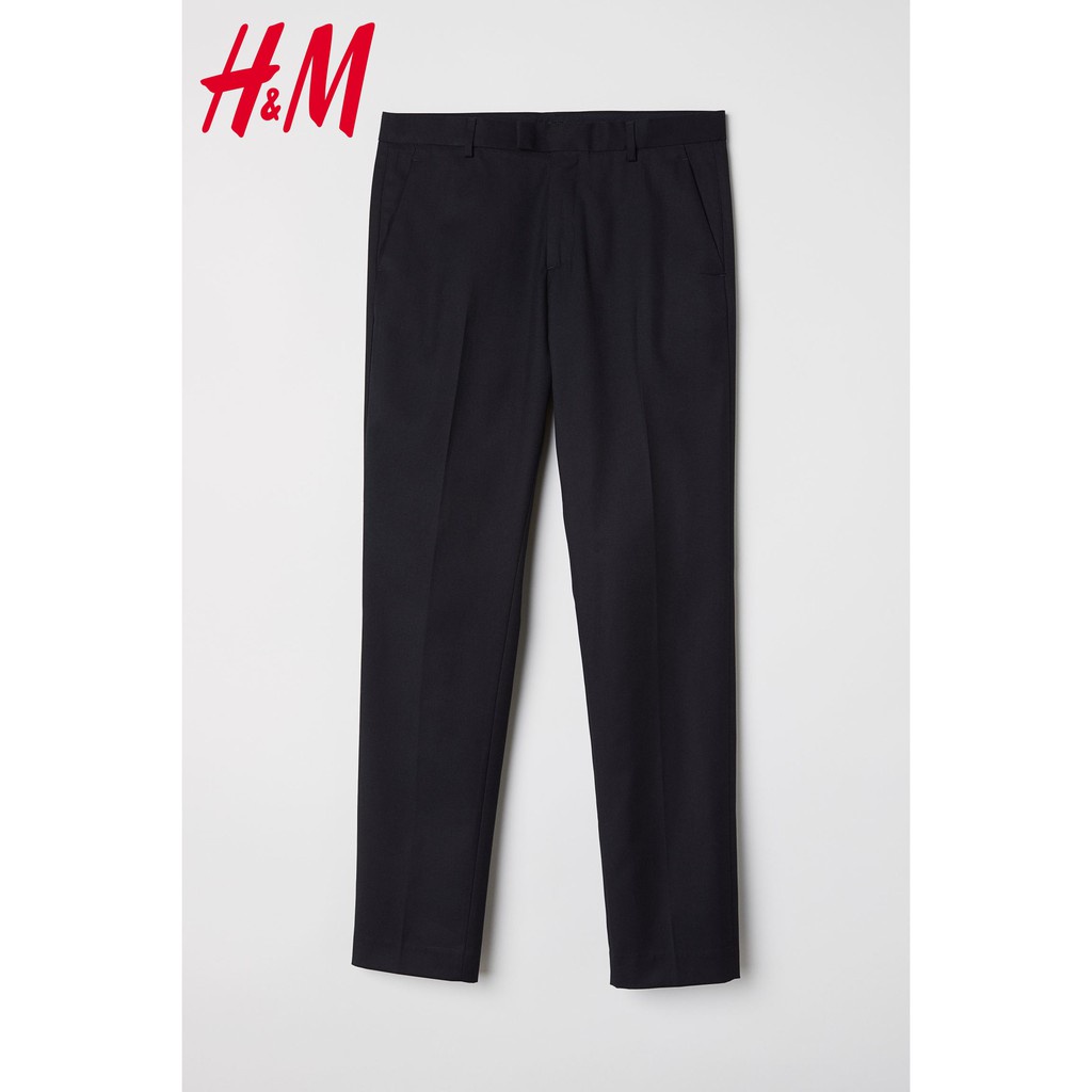 H&amp;M Celana Kantor Formal Slim Fit Hitam Pria Bahan Jas Suit Original
