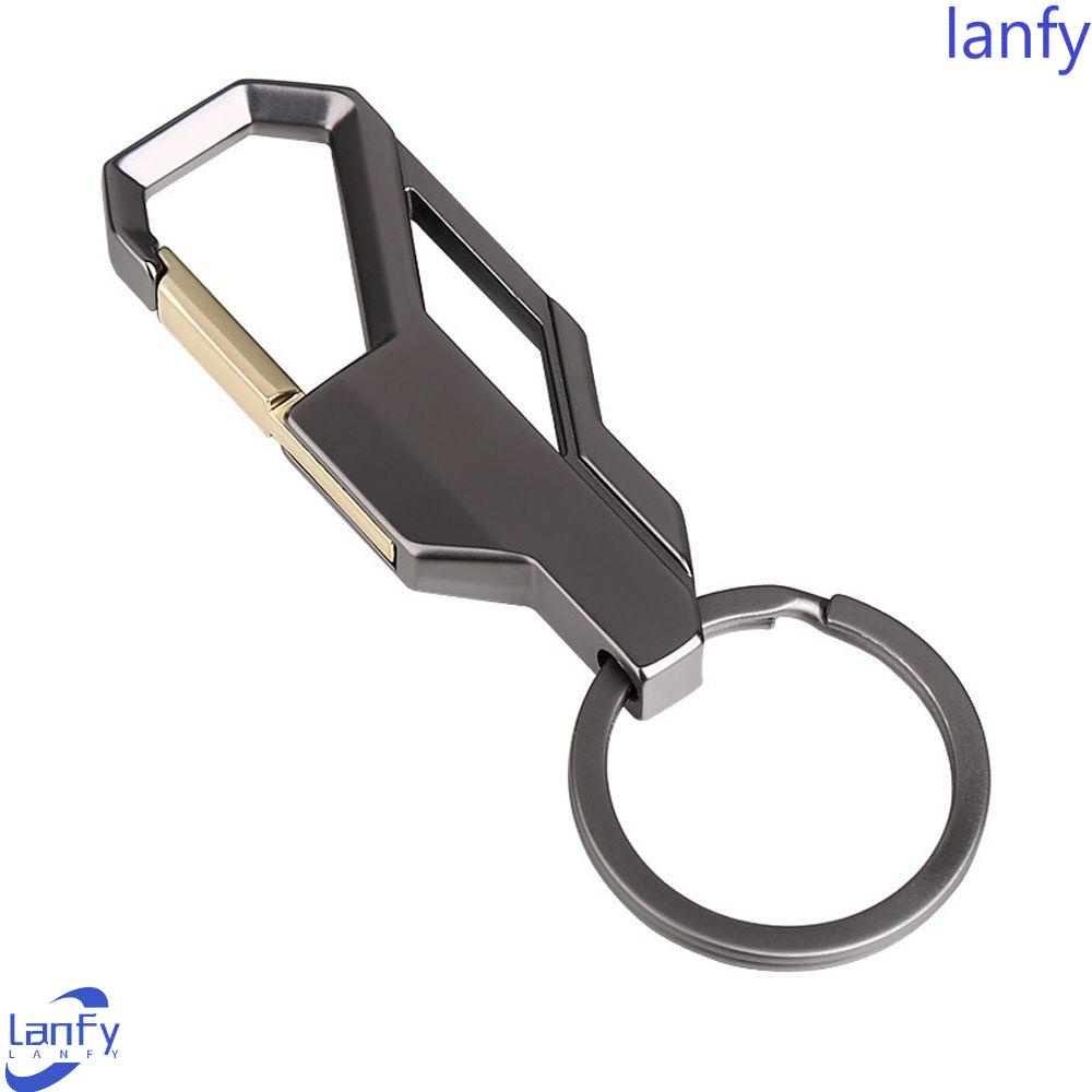 Lanfy Gantungan Kunci Aksesoris Stainless Steel Pribadi Aksesoris Mobil Gantungan Kunci Auto Interior Hadiah Yang Indah Gentleman Metal Keyring