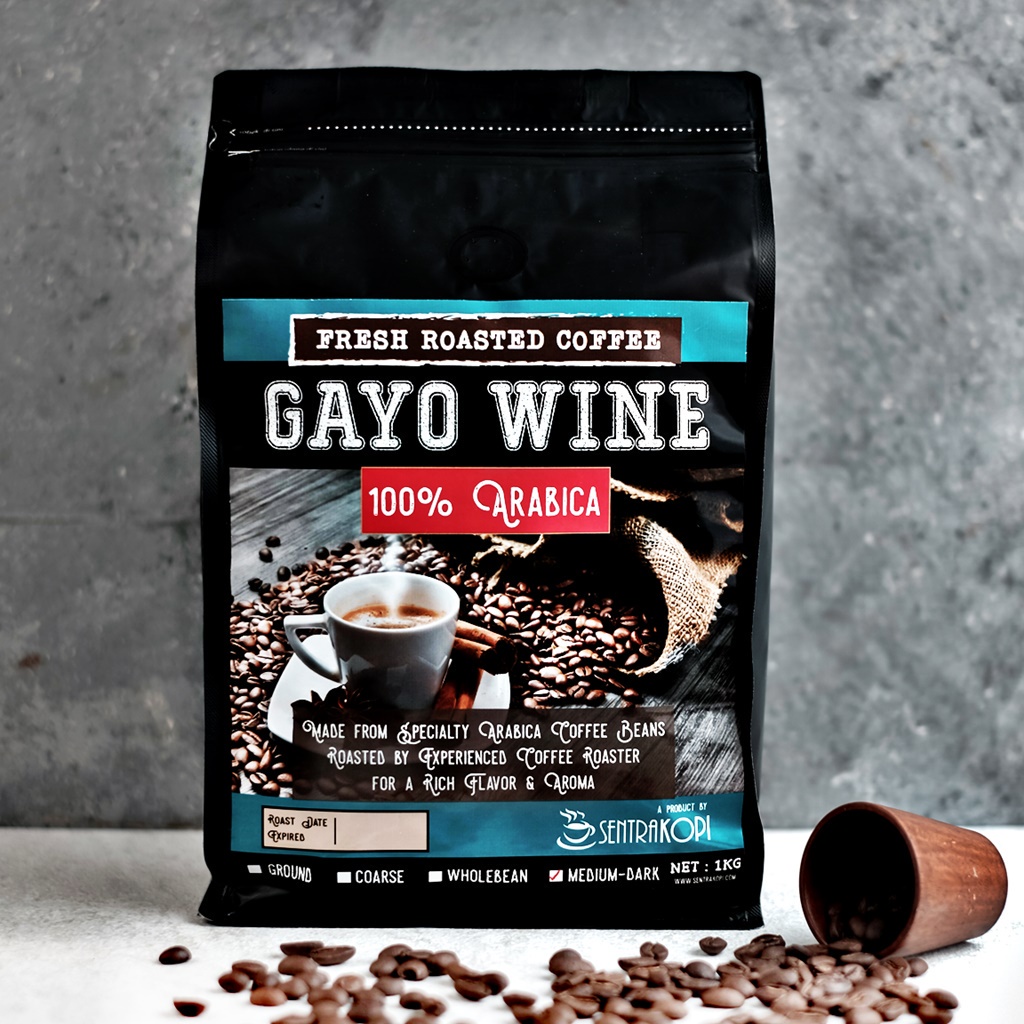 

Arabika Gayo Wine 1KG - Bubuk / Biji - Aceh Gayo Arabica Coffee 1 KG