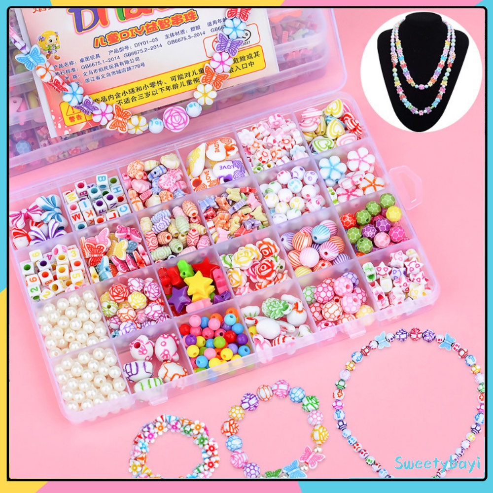 Kyopta Beaded set kotak manik meronce Mainan edukasi kreatifitas anak meronce gelang