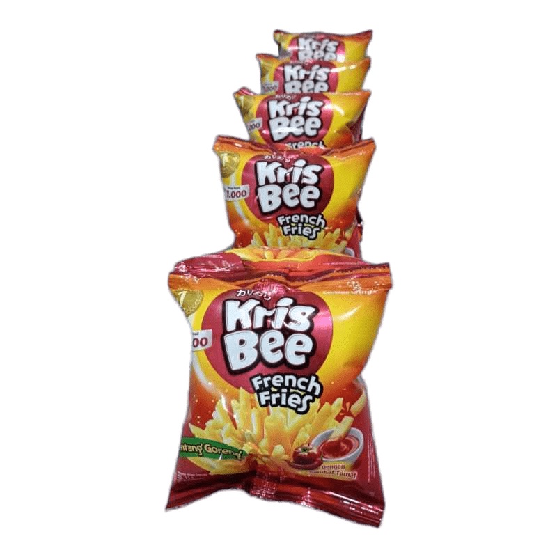 

FRENCH FRIES KRISBEE RENCENG 10pcs x 9gr CHIKI KENTANG GORENG RENCENGAN MAKANAN ANAK CEMILAN RINGAN SNACK GROSIR MURAH BANDUNG KRIS BEE 11 gr GRAM KRISBI POTATO