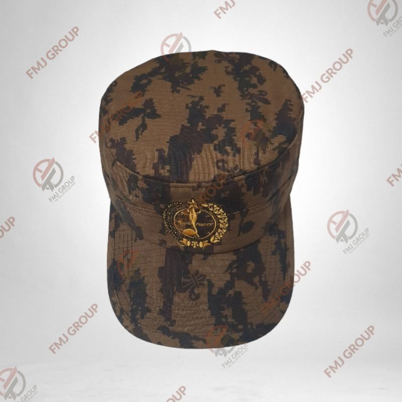 Topi Komando PRAMUKA Cokelat Kopi / Topi Komando Loreng Gurun Terbaru / Topi Komando Logo Pramuka