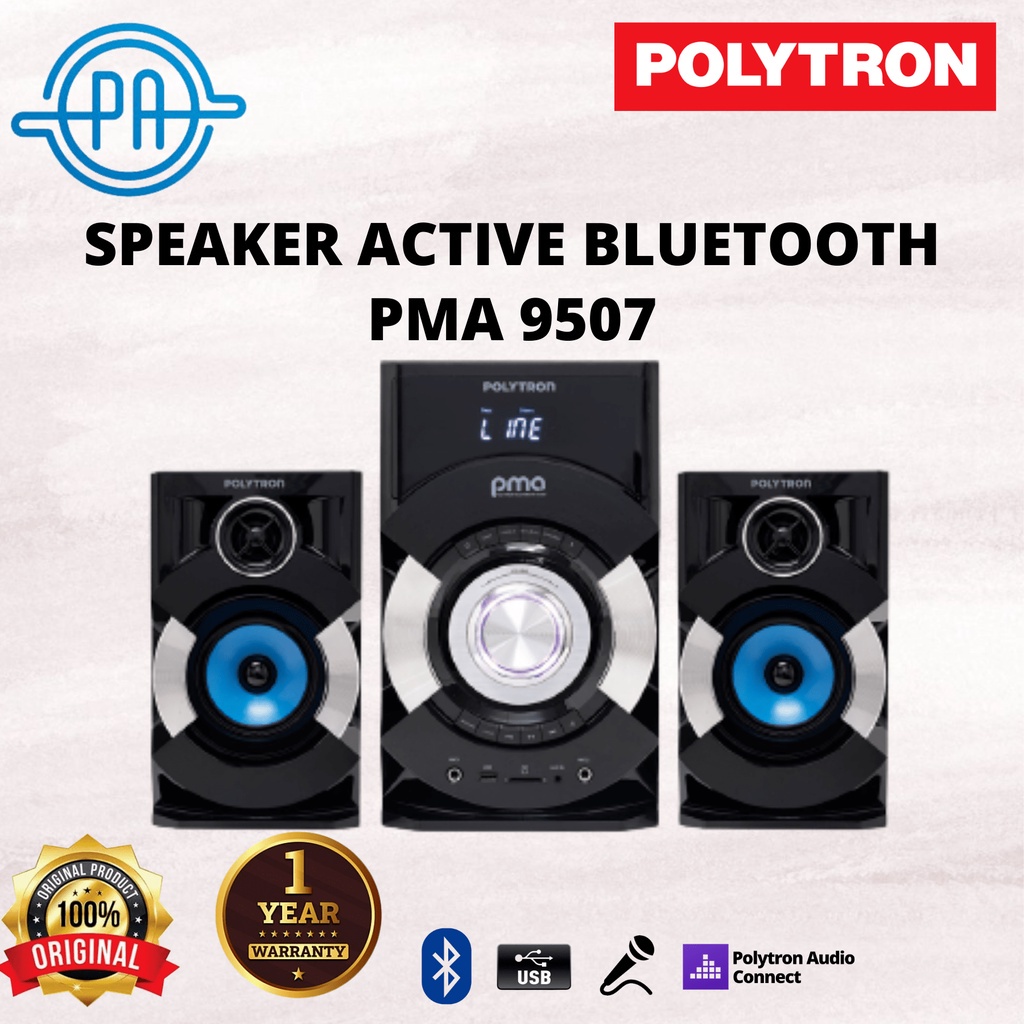 POLYTRON Speaker Bluetooth PMA 9507 / PMA9507 -  RADIO + KAROKE SUPER BASS