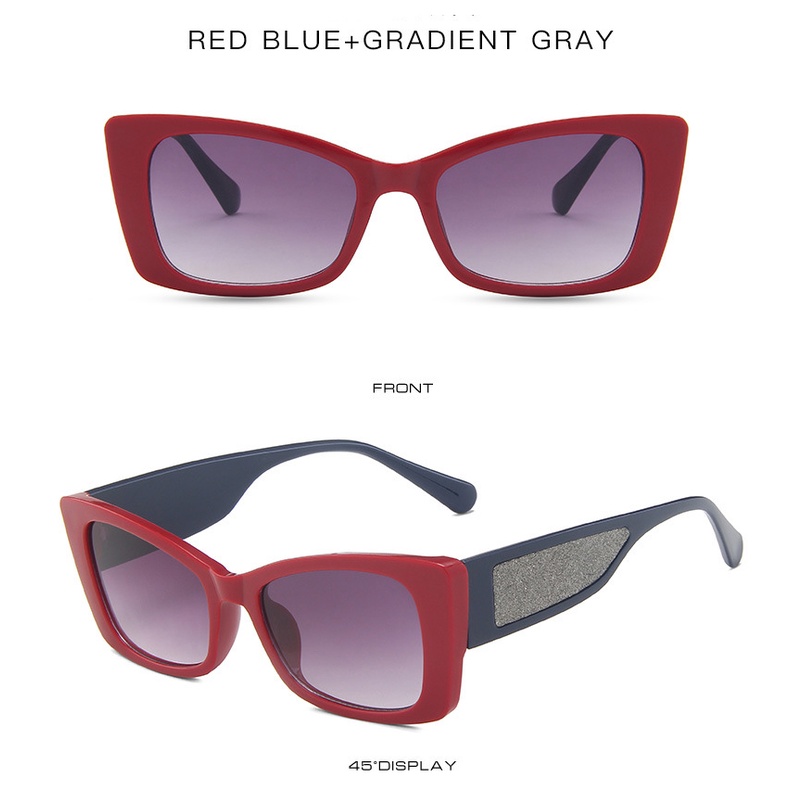 [Gratis Ongkir] Retro Mata Kucing Kacamata Hitam Wanita Outdoor Sun Shade Anti Radiasi Pantai Murah Hitam Eyeglasses UV400