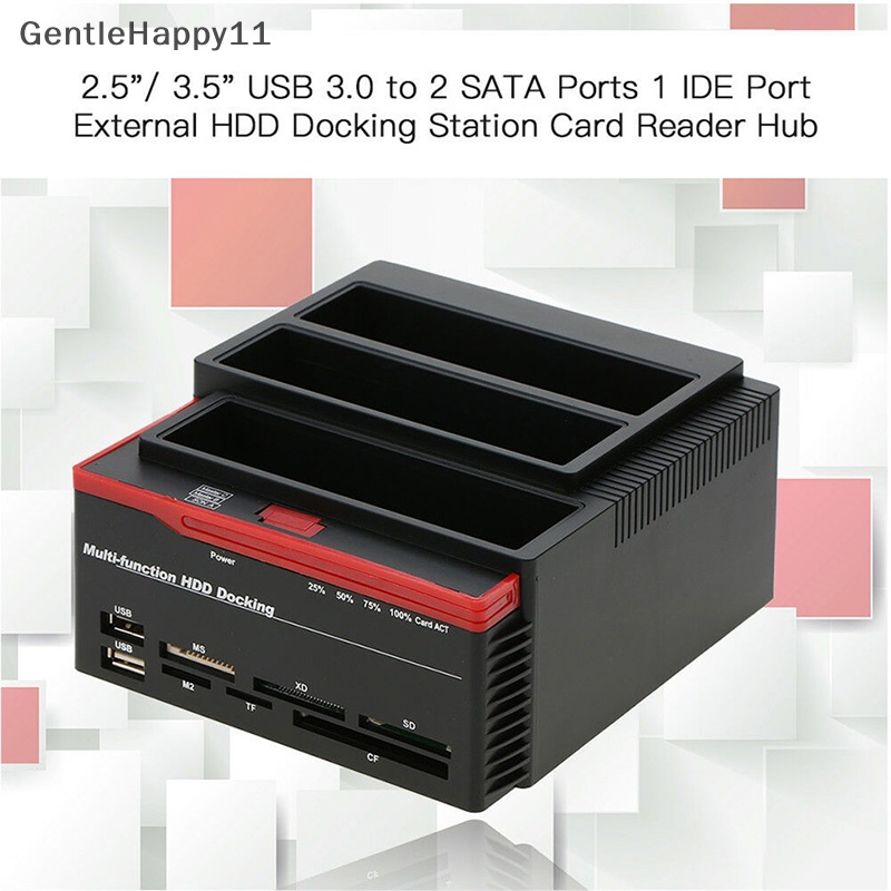 Gentlehappy External Triple SATA IDE HDD Docking Station Hardisk 2.5 ''/ 3.5'' Card Reader id