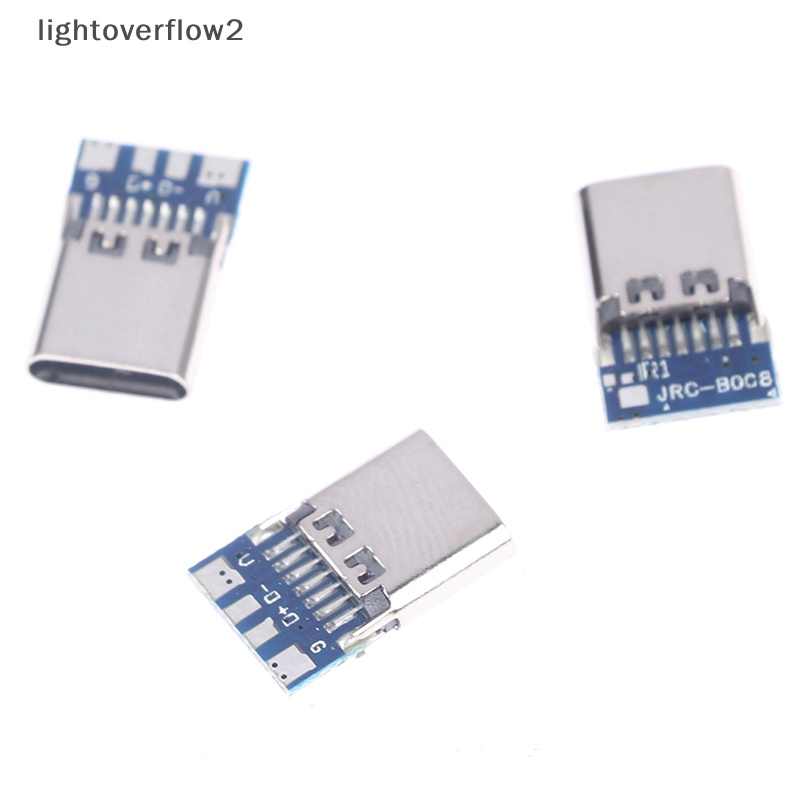 [lightoverflow2] 10pcs Konektor USB 3.1 Tipe C 14pin Female Socket Wadah Melalui Lubang [ID]