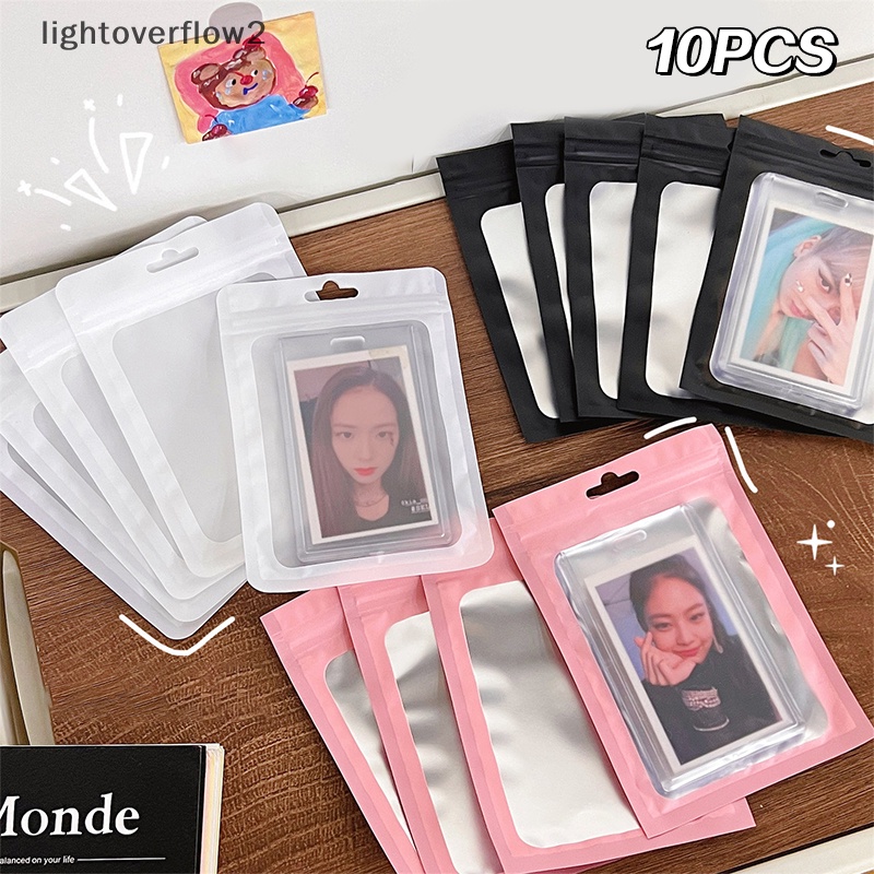 [lightoverflow2] 10pcs Card Photocard Storage Bag Warna Matte Transparan Ziplock Bag Gift Packaging Bag Stiker Kantong Kemasan Lengan Kartu [ID]