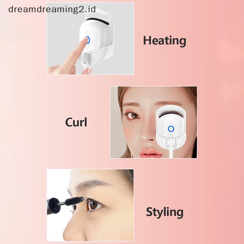 (drea) Penjepit Bulu Mata Pemanas USB Rechargeable Electric Eyelash Curlers Portable//