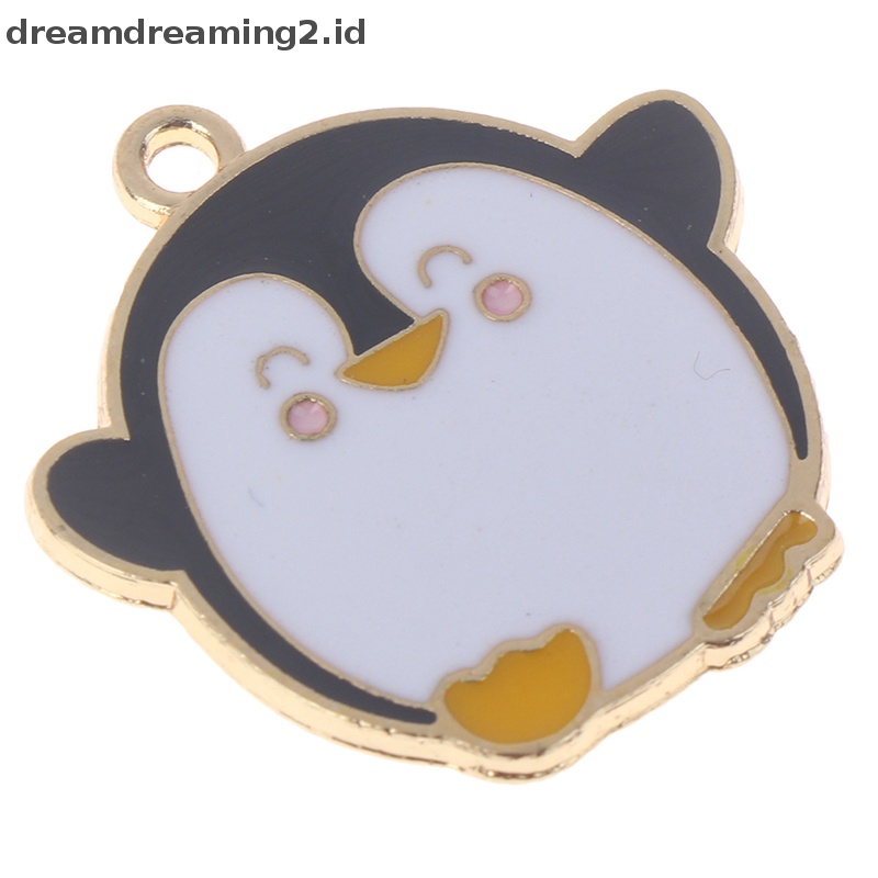 (drea) 10pcs/set charm enamel ch Pinguin Kartun Untuk Membuat Perhiasan Liontin//