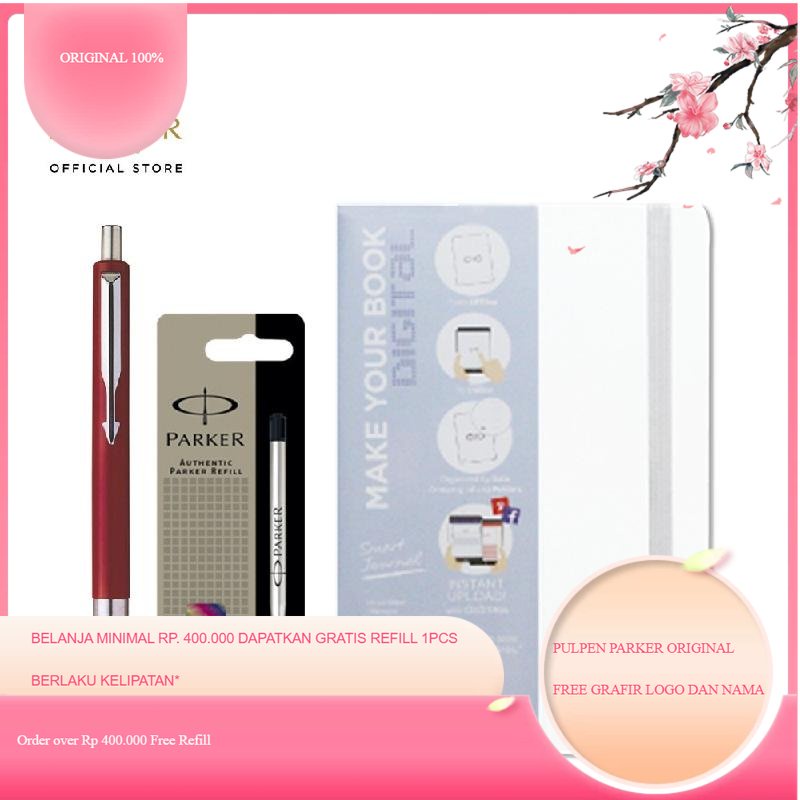 

SPECIAL PACKAGE - Vector Standard Red, Refill Black, O2O Journal White / Gift Kado Akhir Tahun