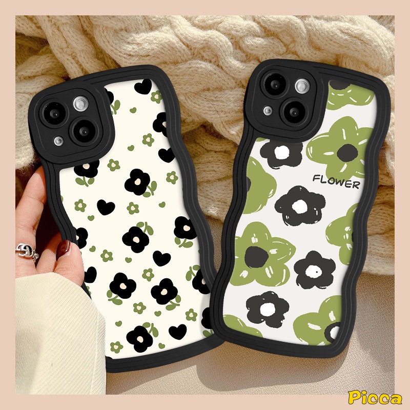 Spring Flowers Case Untuk Vivo Y36 Y16 Y12s Y02s Y21 Y15 Y20 Y12i Y21s Y22s Y11 Y35 Y22 Y91 Y93 V21 Y17 Y15s Y12 V25E Y30 Y91C Y02 Y33s V25 Y50 Y15A V20 Motif Bunga Bergelombang Tepi Soft Cover