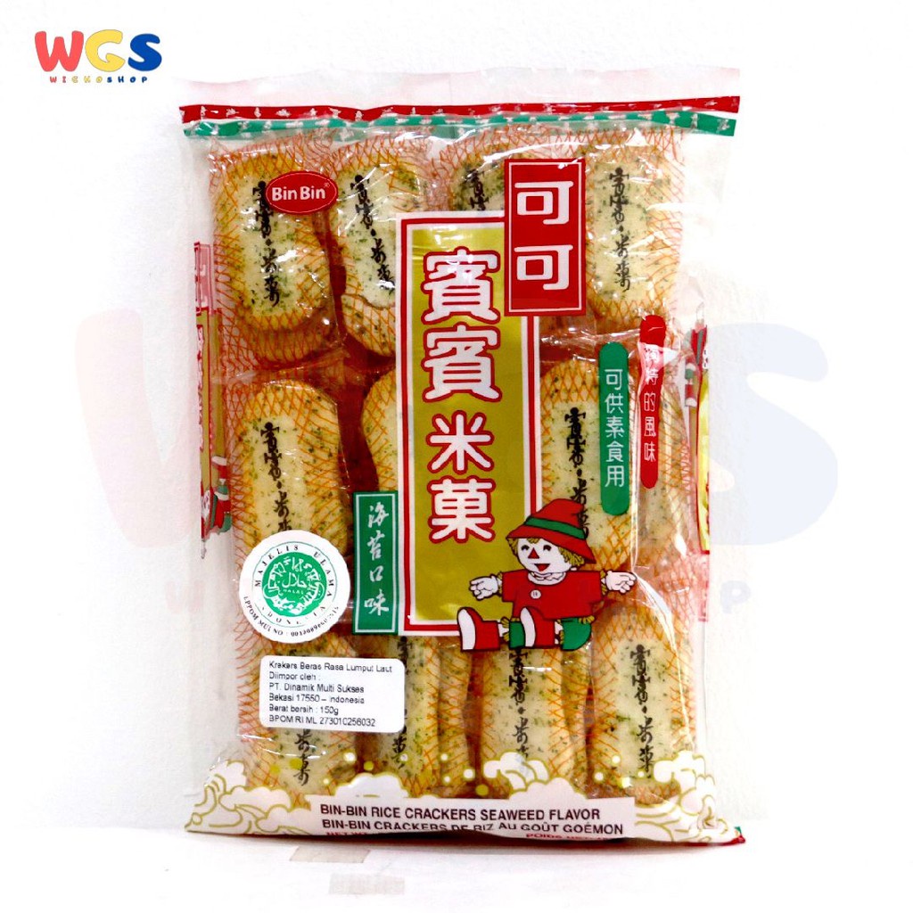 Snack Bin Bin Rice Crackers Seaweed 150 gr