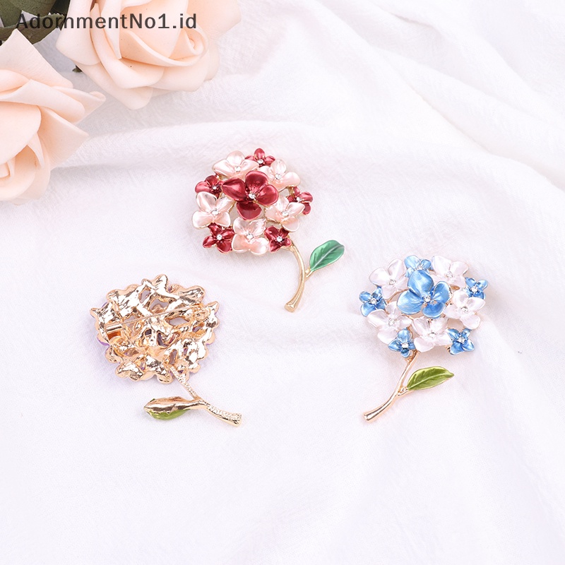 [AdornmentNo1] Kreatif Sastra Hydrangea Tanaman Bunga Bros Wanita Barat Pin Sweater Bros Aksesoris Perhiasan [ID]