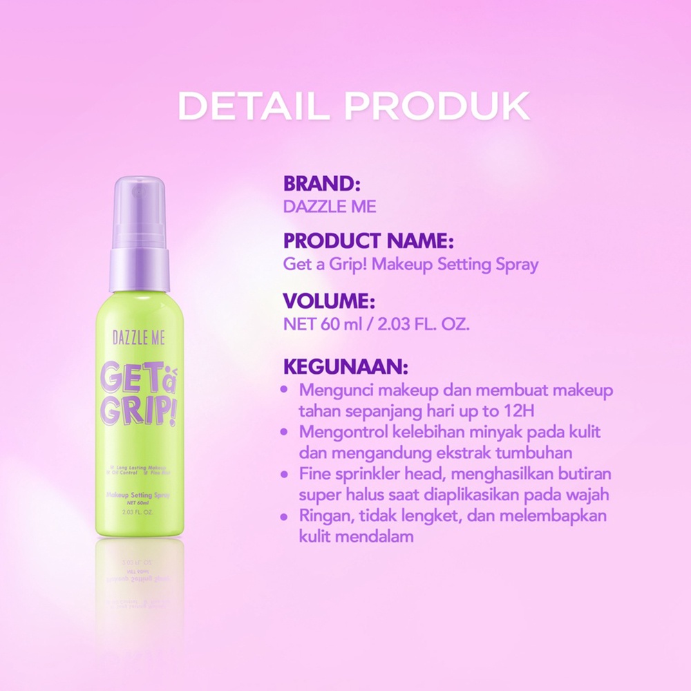 DAZZLE ME Get a Grip! Makeup Setting Spray Beauty Protecting