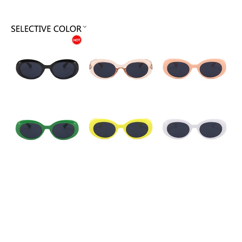 (YUZHU) Bingkai Oval Warna Permen Spike Kacamata Hitam Korea Fashion Oversized Frame Sunshade Sunglasses Untuk Wanita