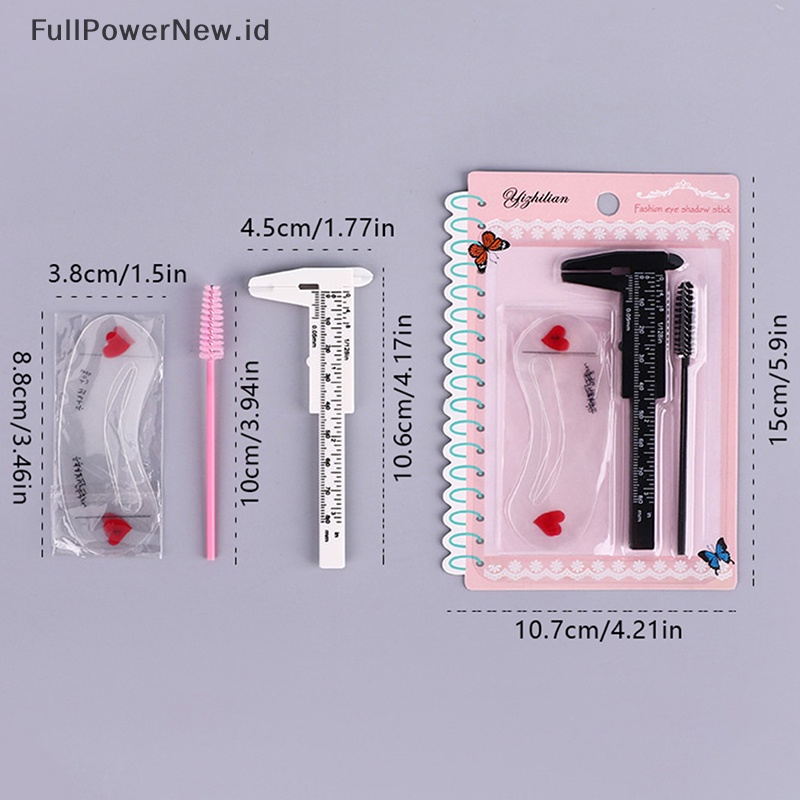 Power 3Pcs Plastik Pengukur Alis Vernier Caliper Tato Jangka Sorong Penggaris Alat Makeup ID