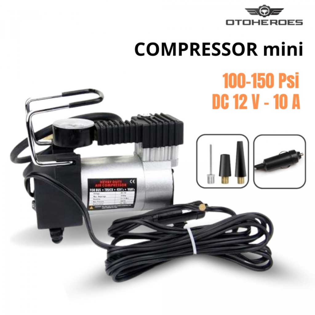 OTOHEROES Kompresor Pompa Angin Mini DC 12V 150 PSI