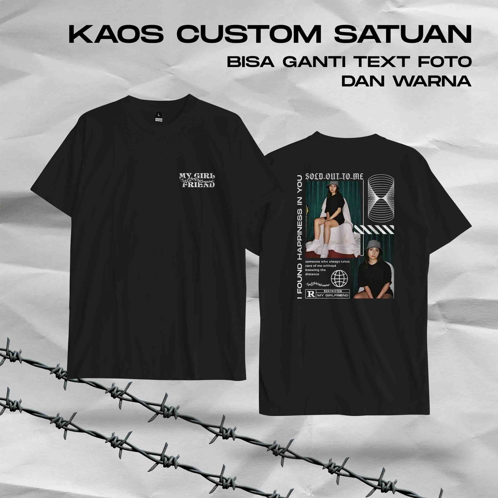 Kaos Custom Sablon Foto Jumbo Big Size Satuan Gambar Nama Tulisan Kata Kata Desain Sendiri Sablon DT