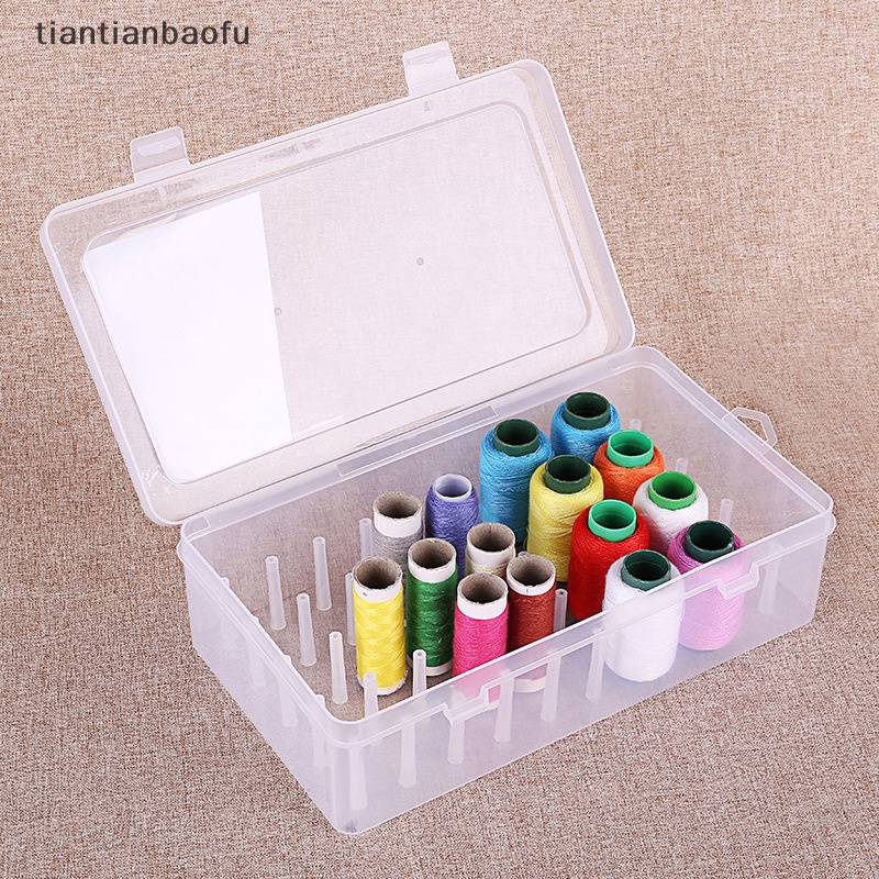 [tiantianbaofu] Kotak Penyimpanan Benang Jahit 42buah Spools Bobbin Carry Case Wadah Holder Craft Spool Organizing Case Sewing Storage Box Butik