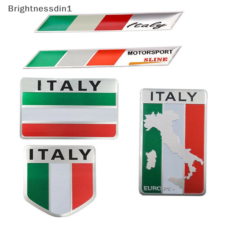 [Brightnessdin1] Aluminium 3D Metal ITALY Italia Bendera Stiker Emblem Badge Decal Mobil Hias Butik