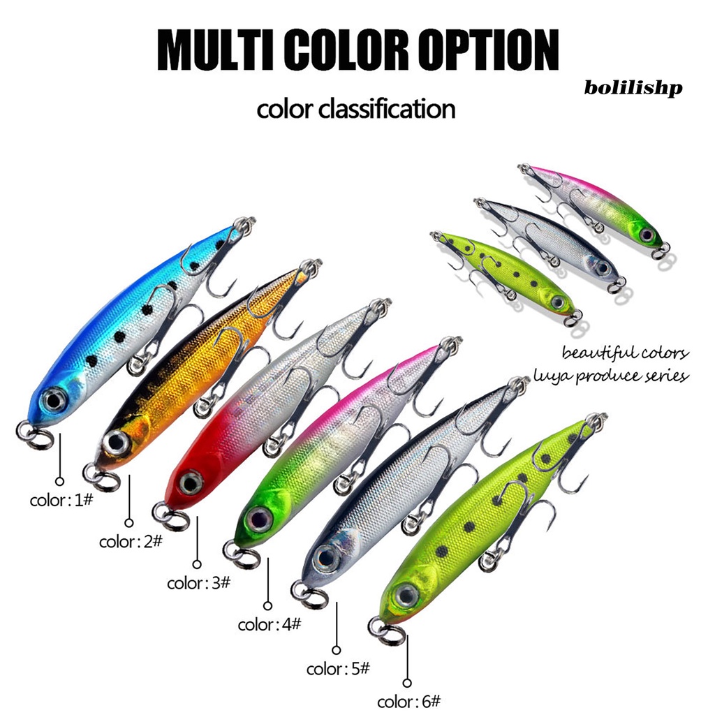 Bo-5.3cm/3g Lure Bait 2kait Treble Tajam Barb Vibrant Steel Balls Plat Lidah Panjang Tenggelam Perlahan Umpan Bionik Untuk Memancing Di Luar Ruangan