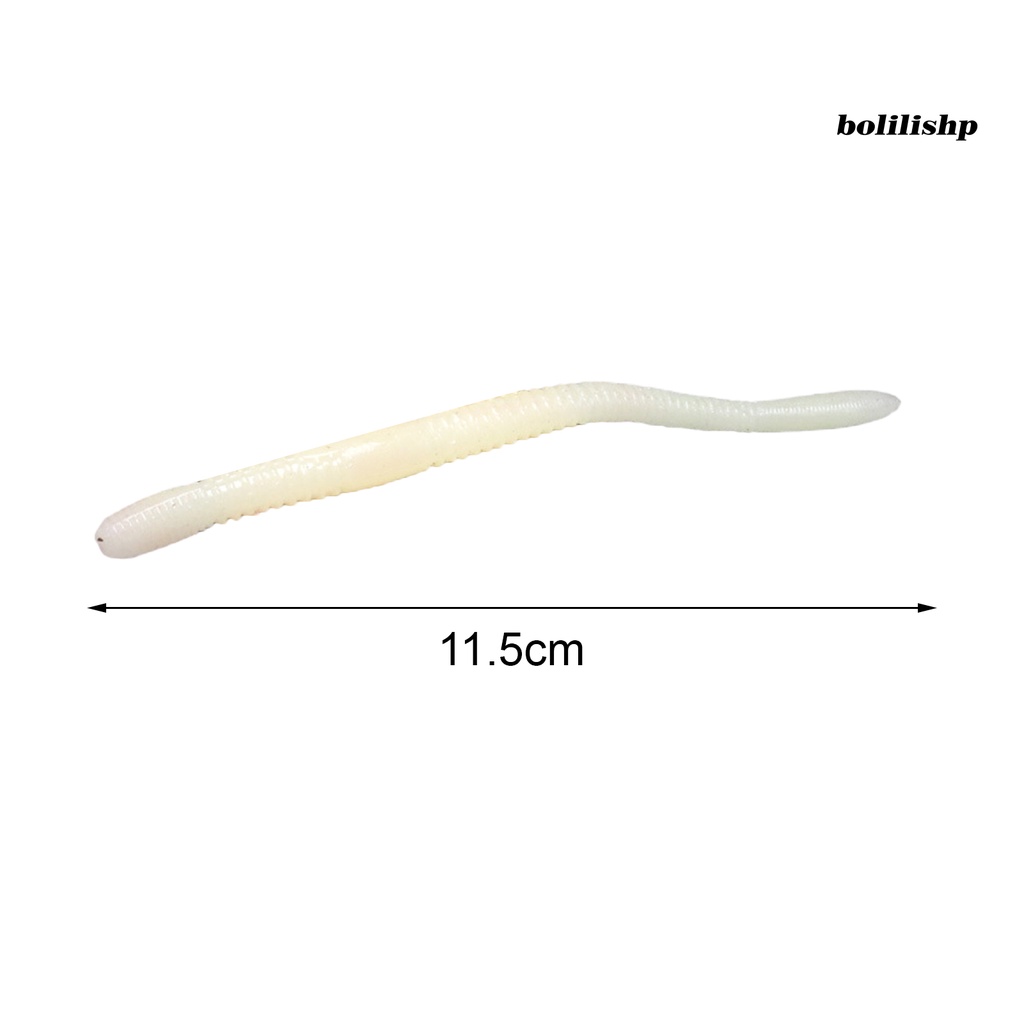 Bo-10pcs 11.5cm/4.2g Soft Lure Pola Spiral Simulasi Menggoda Angling Ekor Panjang Cacing Tanah Umpan Palsu Memancing Luar Ruangan