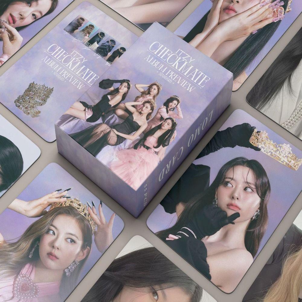 [Elegan] Lesserafim Photocards Collector Card Fans Hadiah Idol Foto BP Aespa Korean Fashion Girls Group Itzy CHECKMATE Album Card Itzy Kpop Photocards