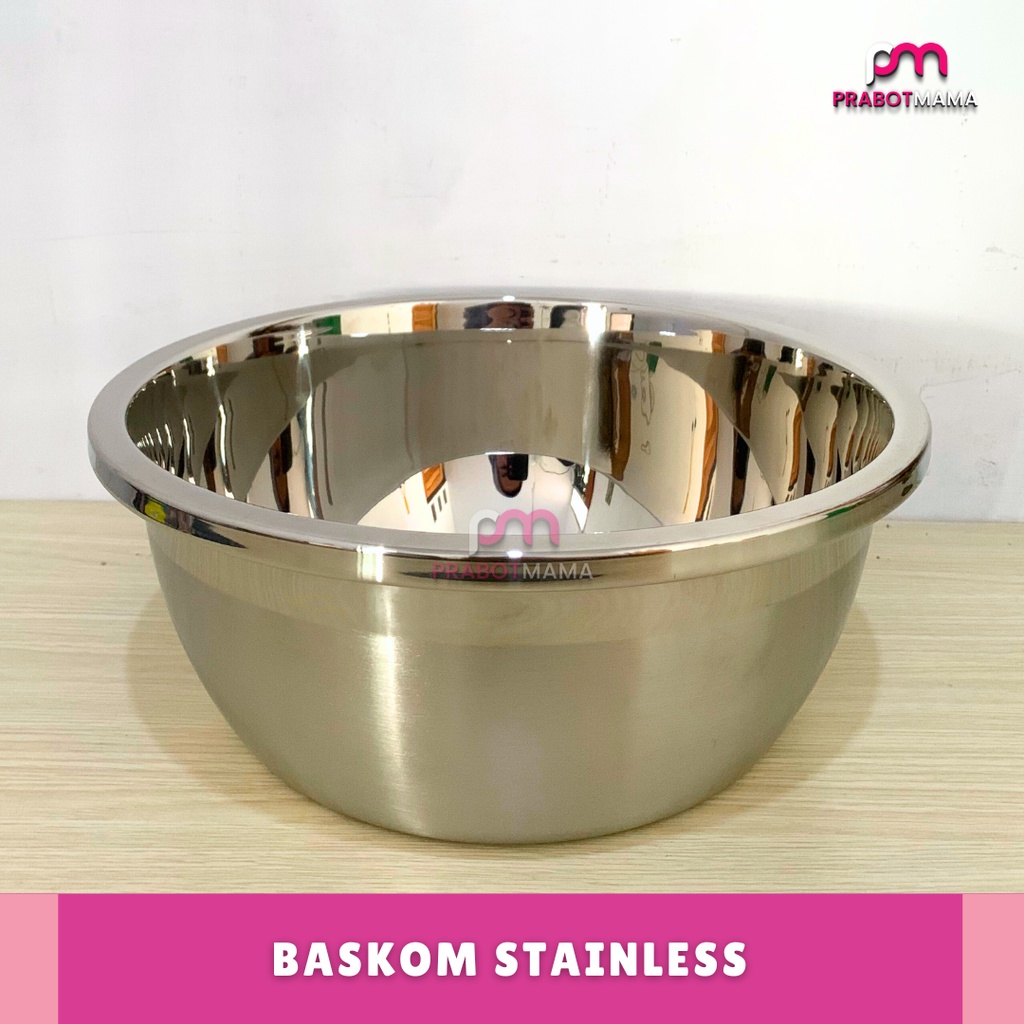 Baskom Stainless Jumbo 30 CM Elegant- Prabotmama / Wadah Sayur Besar Alat Masak