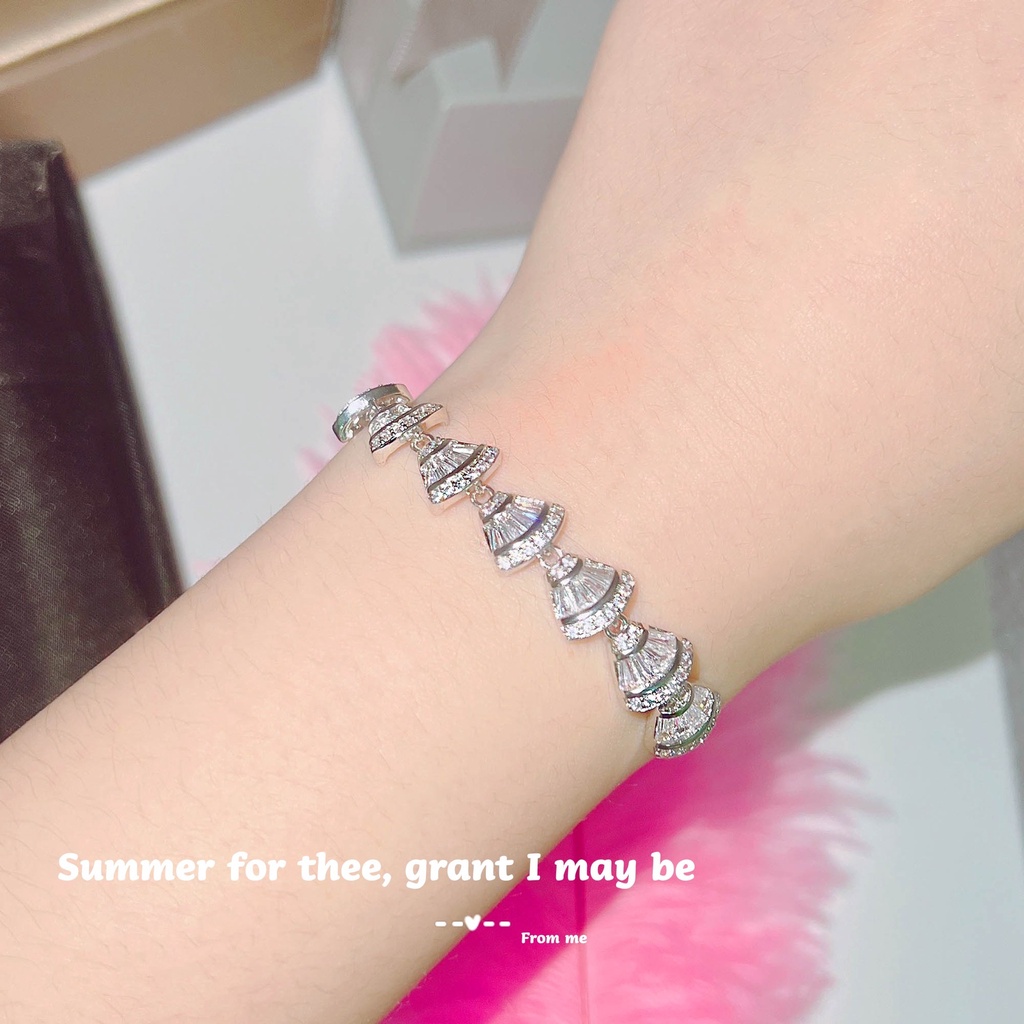 Goldkingdom Aksesoris Perhiasan Fashion Ready Stock Gelang Rok Kecil Gelang Kipas Yang Dapat Disesuaikan Cahaya Dingin Perhiasan Gaya Mewah