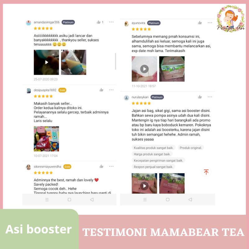 Teh Mama Bear Tea Minuman Booster Pelancar Penambah Asi For Healthy Lactation By Mallpompaasi