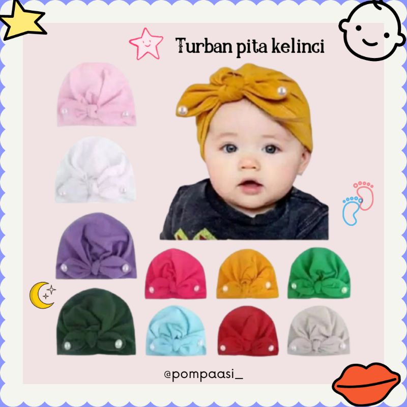 Turban Pita kelinci mutiara / Turban bayi