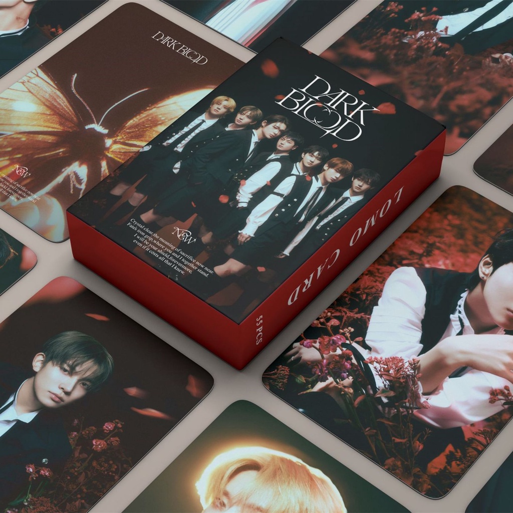 55pcs/box EN-HYPEN Mini 4th Album DARK BLOOD Photocards Kartu Lomo ENHYPEN Kpop Postcards Series