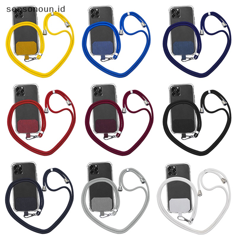 Seasonoun Universal Crossbody Nylon Patch Phone Lanyards Tali Lanyard Tali Ponsel.